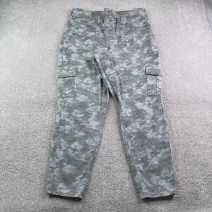 Spanx Pants Womens 3X Green Camo Stretch Twill Ankle Cargo Utility Pull On
